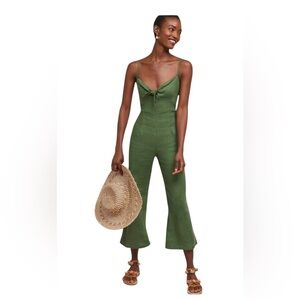 Faithfull the Brand Women’s Presley Jumpsuit in Moss Green size 10.